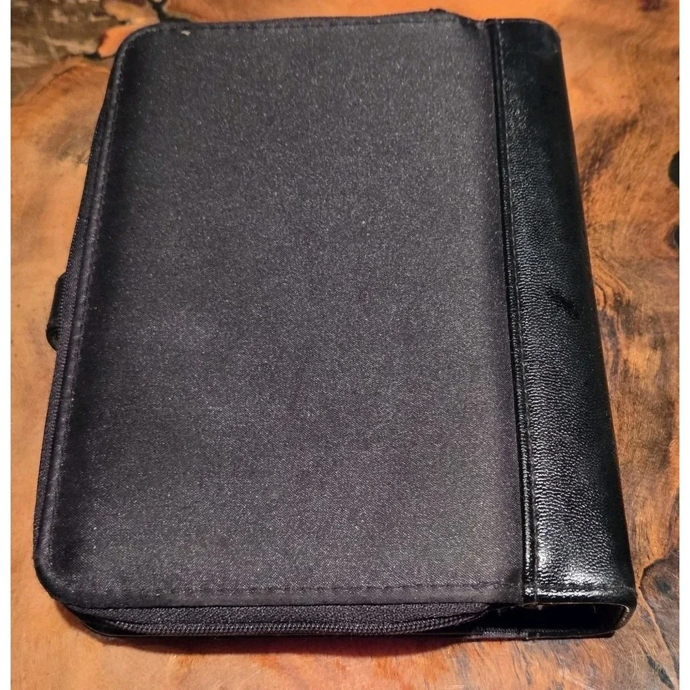 At A Glance Faux Leather Black Binder Planner Divider Organizer Fits 8x5